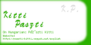 kitti paszti business card